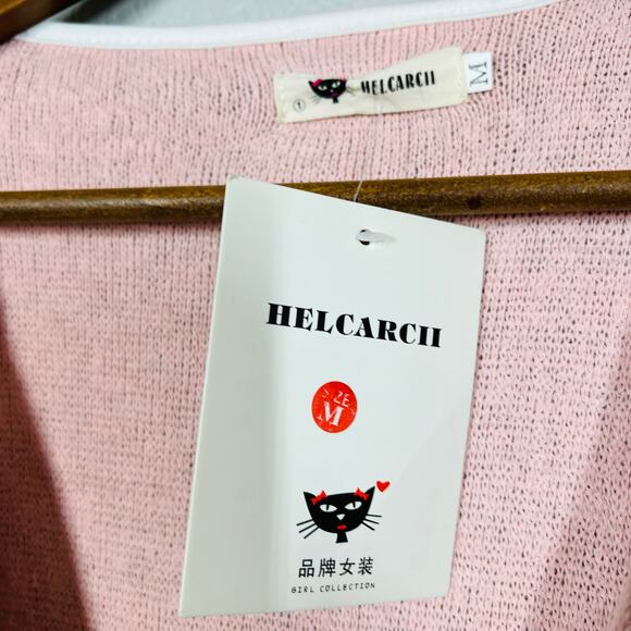 NEW! Helcarcii Heather Cardigan Pipe Trim Long Sleeve Casual - M - Picture 4 of 4